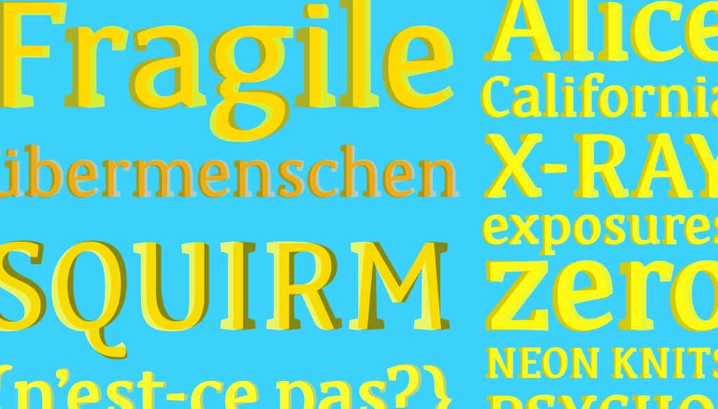 Chromatic typefaces and flat design